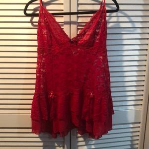 Plus Size Red Lace Lingerie